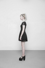 Платье Goth Lace Stitching V-collar Dress Punk Rave OPQ-349LQF/BK - маленькая картинка
