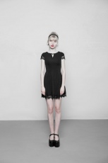 Платье Goth Lace Stitching V-collar Dress Punk Rave OPQ-349LQF/BK - маленькая картинка