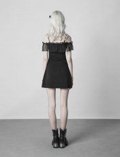 Платье Imitation Silk Wrinkle Stitching A Pendulum Strap Dress Punk Rave OPQ-352LQF/BK - маленькая картинка