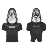 Топик Short Tight Knit T-shirt Punk Rave OPT-220TDF/BK - маленькая картинка