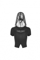 Топик Short Tight Knit T-shirt Punk Rave OPT-220TDF/BK - маленькая картинка