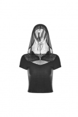 Топик Short Tight Knit T-shirt Punk Rave OPT-220TDF/BK - маленькая картинка