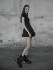 Топик Short Tight Knit T-shirt Punk Rave OPT-220TDF/BK - маленькая картинка