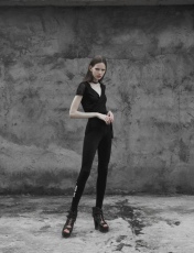 Топик Bandage Halter Simple T-shirt Punk Rave OPT-243TDF/BK - маленькая картинка