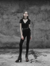 Топик Bandage Halter Simple T-shirt Punk Rave OPT-243TDF/BK - маленькая картинка