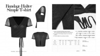 Топик Bandage Halter Simple T-shirt Punk Rave OPT-243TDF/BK - маленькая картинка