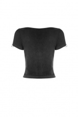 Топик Square Collar Short Sleeve Knit Cardigan T-shirt Punk Rave OPY-317ZDF/BK - маленькая картинка