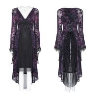 Платье Gothic Goddess Classical Mid-length Dress Punk Rave OQ-388LQF/BK-VI - маленькая картинка