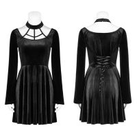 Платье Gothic Daily Velvet Dress Punk Rave OQ-410LQF/BK - маленькая картинка