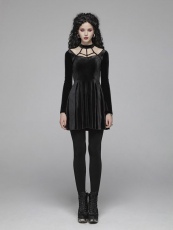 Платье Gothic Daily Velvet Dress Punk Rave OQ-410LQF/BK - маленькая картинка