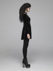 Платье Gothic Daily Velvet Dress Punk Rave OQ-410LQF/BK - маленькая картинка