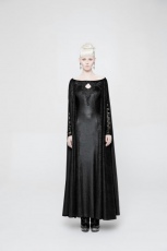 Платье Domineering Gothic Dress with Cape Punk Rave WQ-363LQF/BK - маленькая картинка