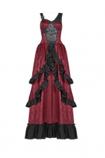 Платье Steampunk Long Dress Punk Rave WQ-408LQF/BK-RD - маленькая картинка