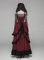 Платье Steampunk Long Dress Punk Rave WQ-408LQF/BK-RD - маленькая картинка