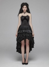 Платье Gothic Dark Grain Velvet Half Skirt Punk Rave WQ-413BQF/BK - маленькая картинка