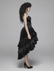 Платье Gothic Dark Grain Velvet Half Skirt Punk Rave WQ-413BQF/BK - маленькая картинка