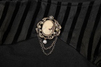 Топик Steampunk Brooch Short Sleeve T-shirt Punk Rave WT-489TDF/BK - маленькая картинка