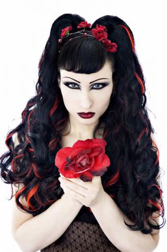     Wavy Hair Pieces - Black/red wavy Headrazor Wavy Hair Pieces - Black/red wavy  3