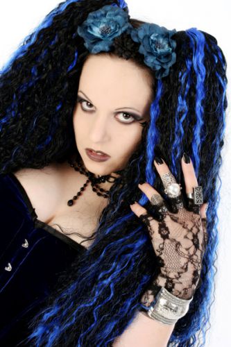     ZEENA Crimped Hair Pieces - Black/ Blue Headrazor ZEENA Crimped Hair Pieces - Black/ Blue  2