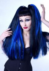 Прямые локоны на застежке Electra Straight Pieces - Black / Blue Headrazor Electra Straight Pieces - Black / Blue - маленькая картинка
