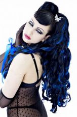 Волнистые локоны на застежке Wavy Hair Pieces - Black/ blue wavy Headrazor Wavy Hair Pieces - Black/ blue wavy - маленькая картинка