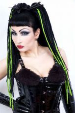 Локоны - дреды на застежке Vicious Locks : Black/ Lime Green Headrazor Vicious Locks : Black/ Lime Green - маленькая картинка