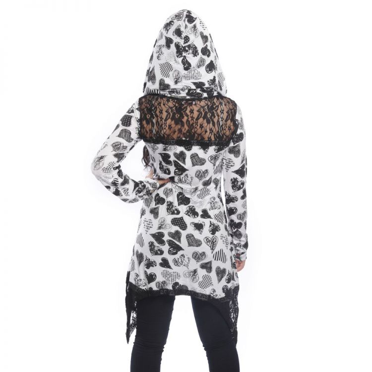  MERIA HOOD LADIES BLACK/WHITE Innocent Lifestyle H-MERIA-BW  2