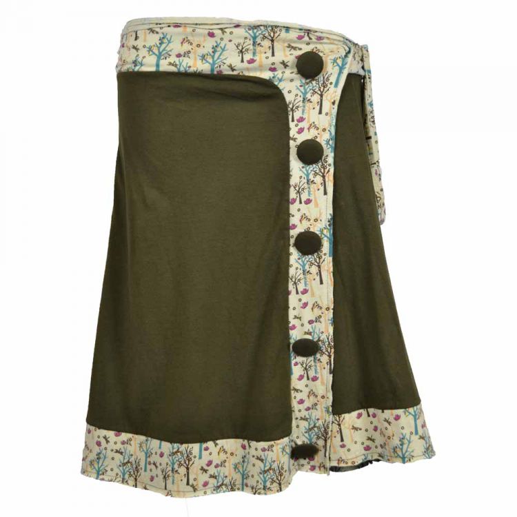  WRAP BUTTON SKIRT LADIES TREE Innocent Lifestyle S-WBUTTON-TR  1