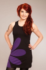  DAISY DRESS LADIES BLK/PURPLE - 