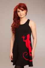  GECKO DRESS LADIES BLK/RED - 
