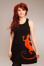  GECKO DRESS LADIES BLK/ORANGE - 
