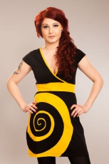  HANA SPIRAL DRESS LADIES BLK/YELLOW - 