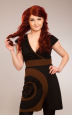  HANA SPIRAL DRESS LADIES BLK/BROWN - 