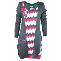  JAQUARD DRESS LADIES GREY - 