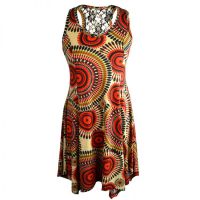  KHORION LACE PANEL DRESS LADIES ORANGE FLARE - 