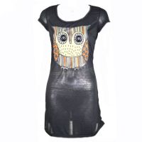  PATCH OWL DRESS LADIES BLACK - 
