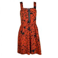  ZIP PINAFORE DRESS LADIES ORANGE - 