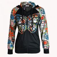  BUTTERFLY PATCH HOOD LADIES BLACK/COSMOS - 