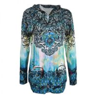  HEART CELTIC LONG HOOD LADIES BLUE - 