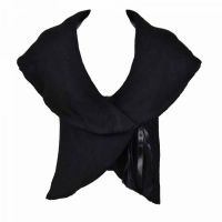  KNITTED COLLAR WAISTCOAT LADIES BLACK - 