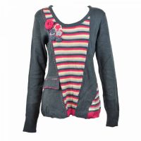  STRIPE JUMPER LADIES GREY - 