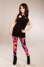  PRINTED LEGGINGS LADIES ASTRY PINK - 