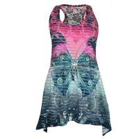 ARIA BURNOUT LACE PANEL VEST LADIES PINK - 