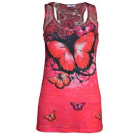  BUTTERFLY LACE VEST LADIES RED - 