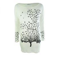  CROW HEART TOP LADIES OFF-WHITE - 