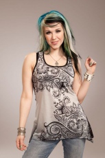  CREST A-LINE TOP LADIES BLK/WHITE - 