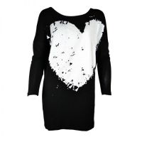  HEART LONGSLEEVE TOP LADIES BLACK - 