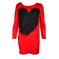  HEART LONGSLEEVE TOP LADIES RED/BLK - 