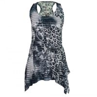  LEO BURNOUT LACE PANEL VEST LADIES GREY - 