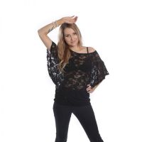  LACE PONCHO LADIES BLACK - 